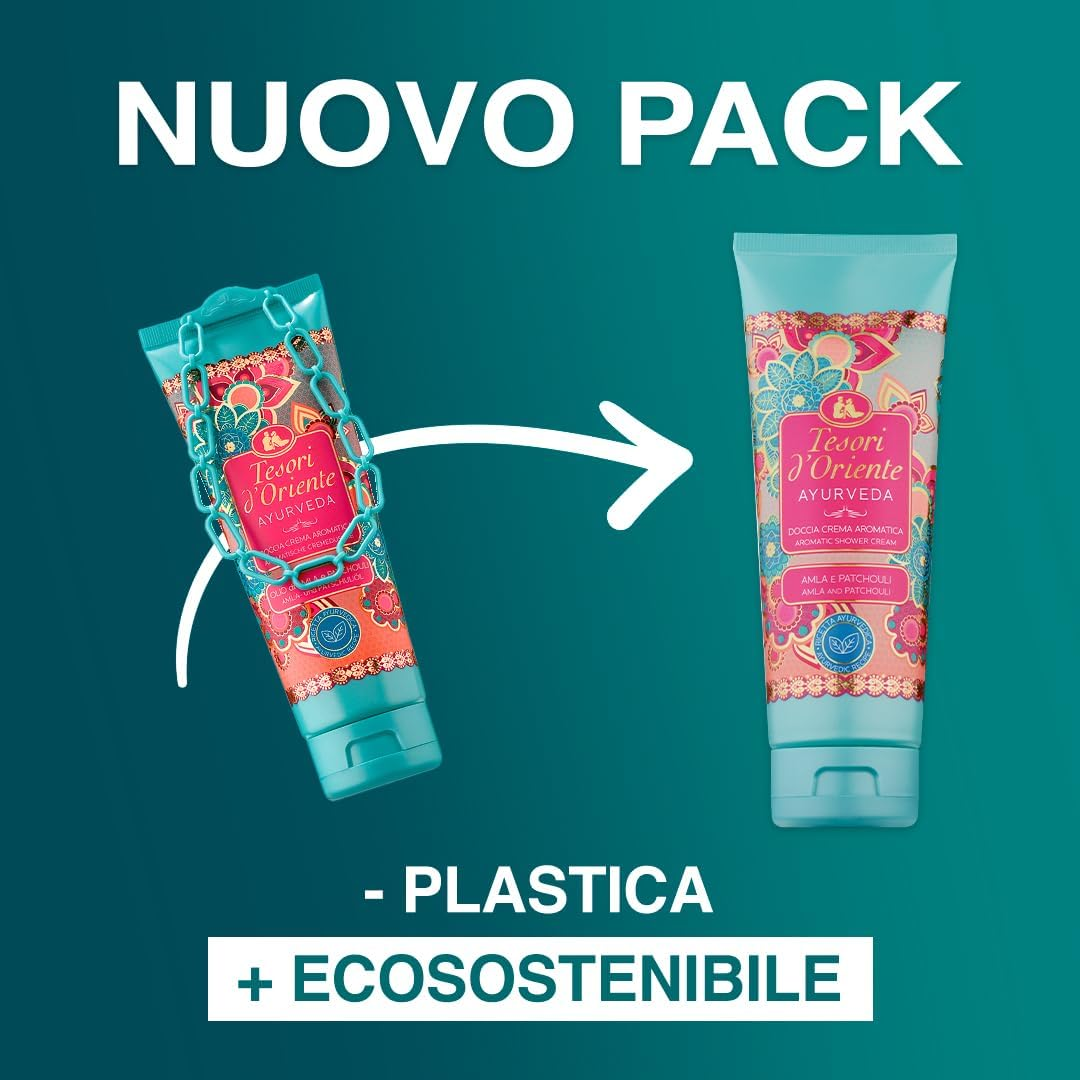 Tesori D'Oriente - Ayurveda Shower Cream with Notes of Amla and Patchouli, Gently Cleanses the Skin and Gives Radiance and Softness, 250 Ml image number 4