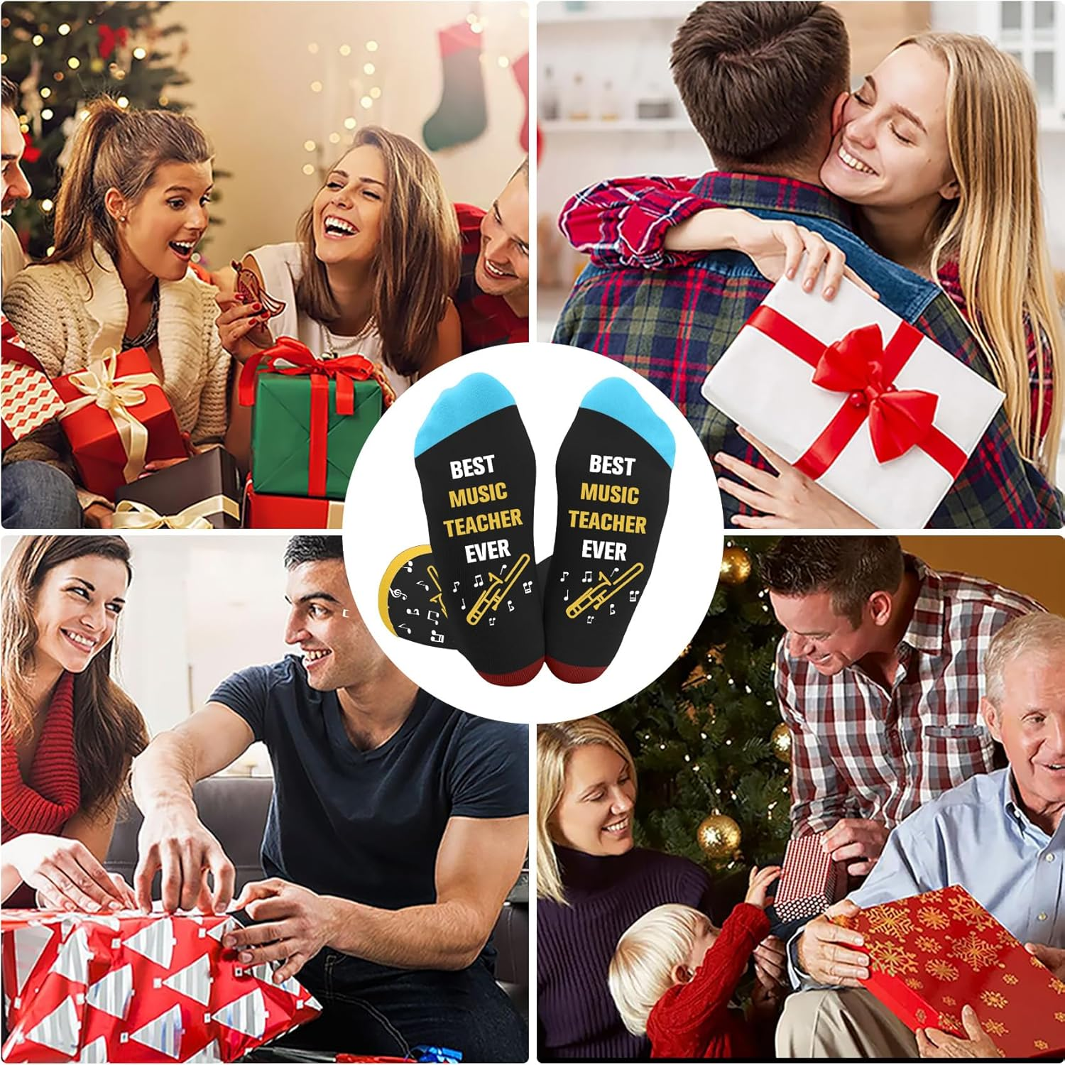 Music Teacher Gifts Women Male, Appreciation Thank You Music Teacher Gifts Trombone Socks, Best End of Year Birthday Retirement Retired Gift Ideas Funny Stocking Stuffers Christmas Valentines image number 4