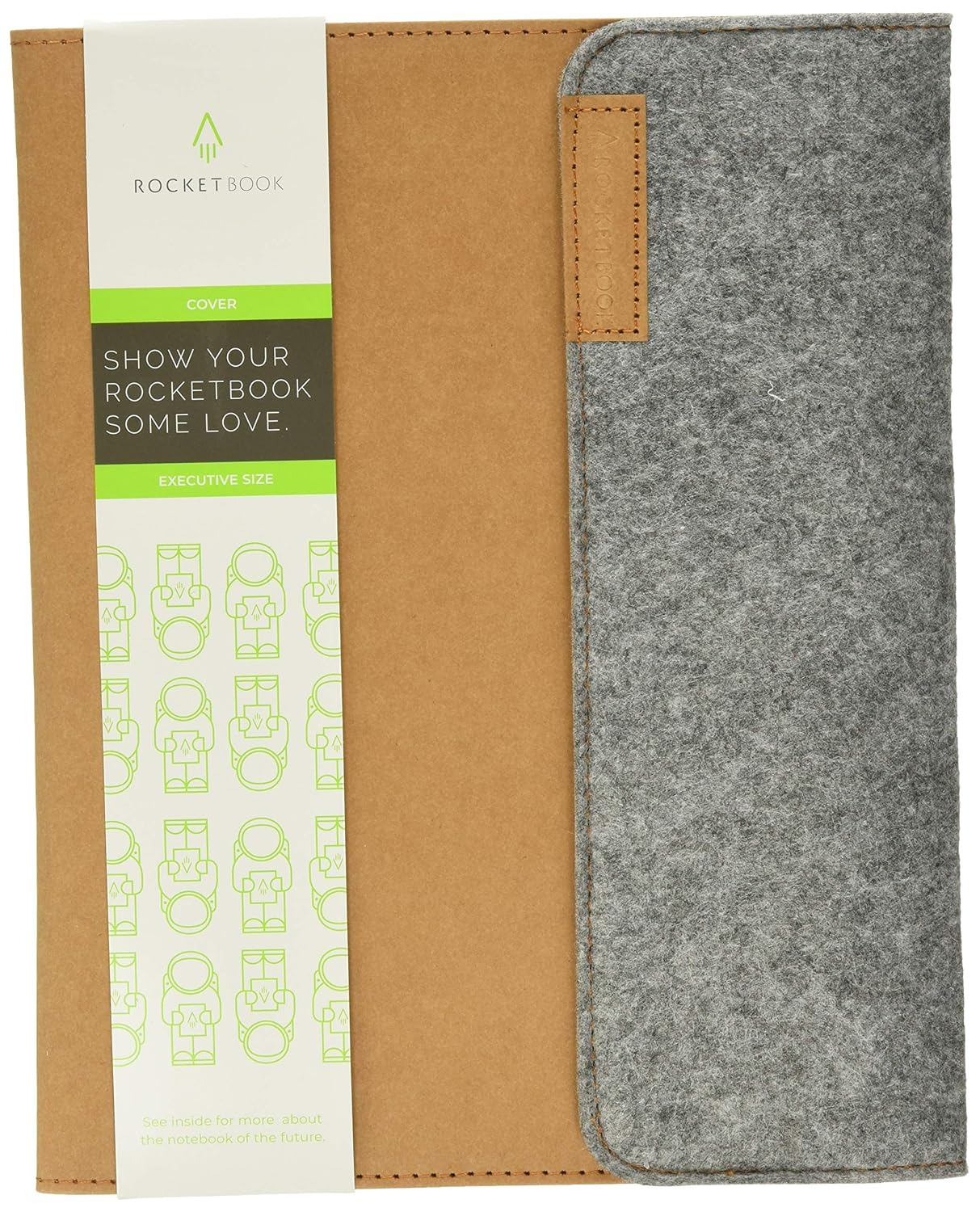 Rocketbook Smart Notebook Folio Cover - 100% Recyclable, Biodegradable Cover with Pen Holder, Magnetic Clasp & Inner Storage - Mars Sand Tan, Executive Size (6" X 8.8") image number 2