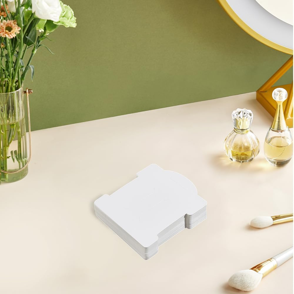 SOFPLATE 1 Box 100Pcs White Hair Clip Display Cards Headband Display Cards 3.5 X 3.1 Inch Barrette Bow Holder Hair Accessories for Bobby Pins Claw Clips Jewellery Organisation Storage Small Business image number 2