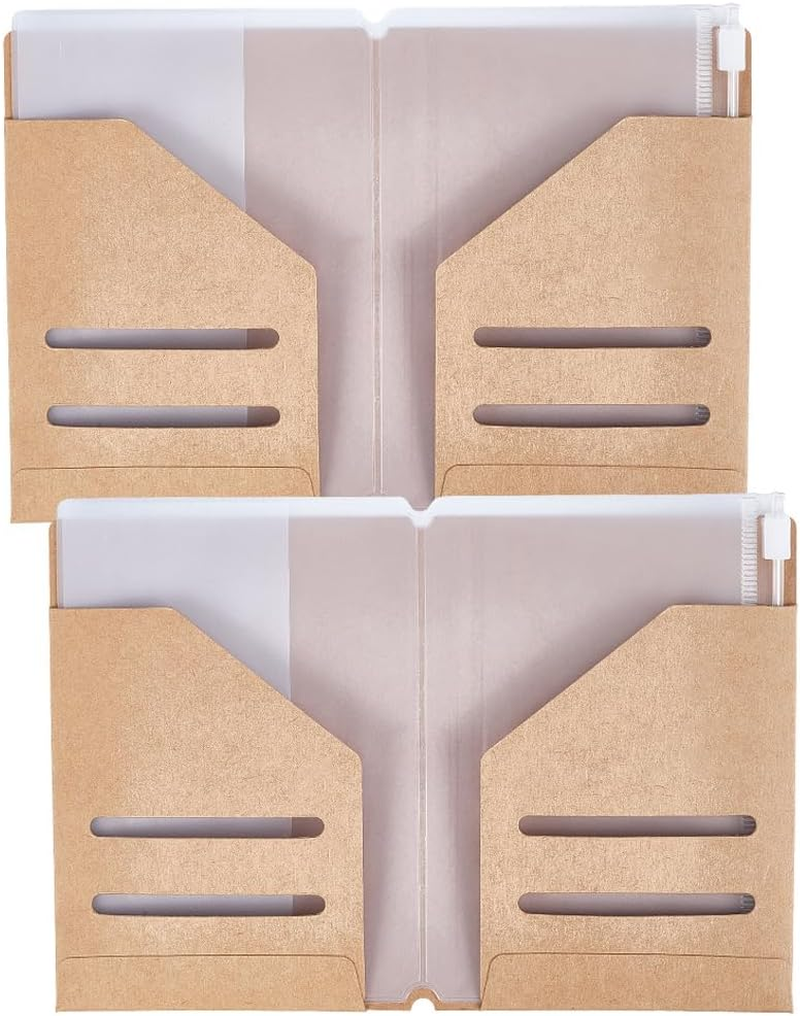 CRASPIRE 8Pcs Travelers Notebook Accessories Kit with 4Pcs Nylon Travel Journal Elastics 4Pcs Passport Size PVC Clear File Pockets Rectangle Zipper Folder Organizers for Card Passport Document Storage image number 6