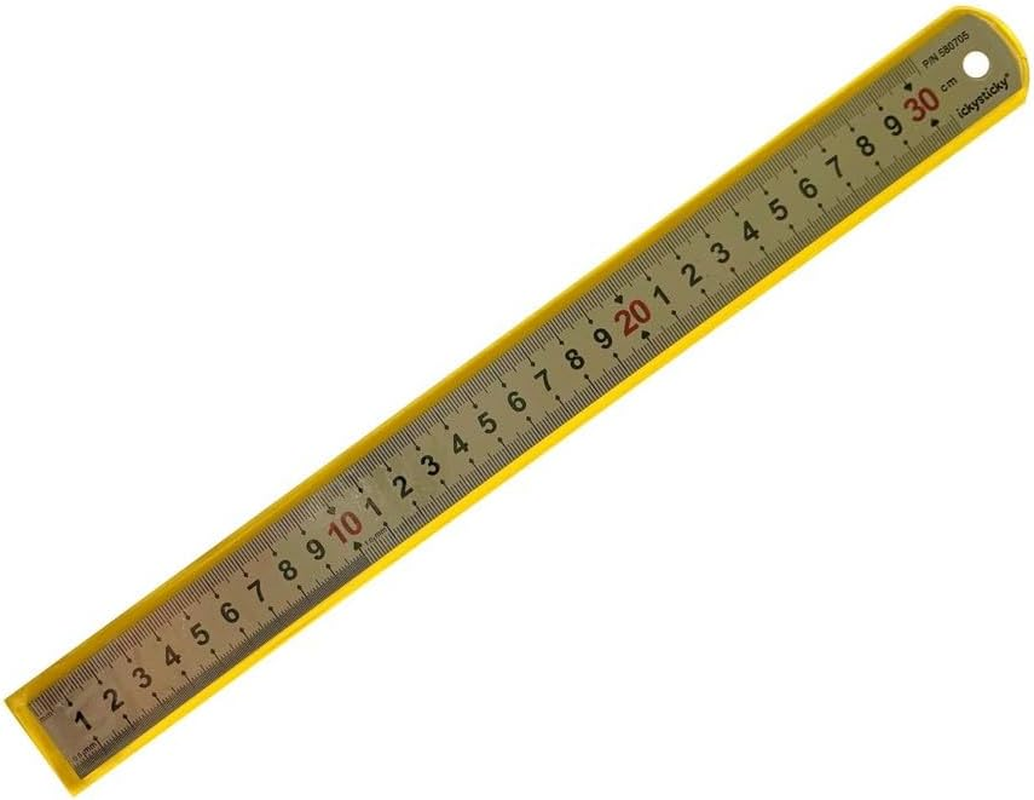 Ickysticky Stainless Steel Ruler, 300 Mm Length, Metal Ruler Straight Measuring Tool for Engineering, School, Office, Architect and Drawing. image number 2