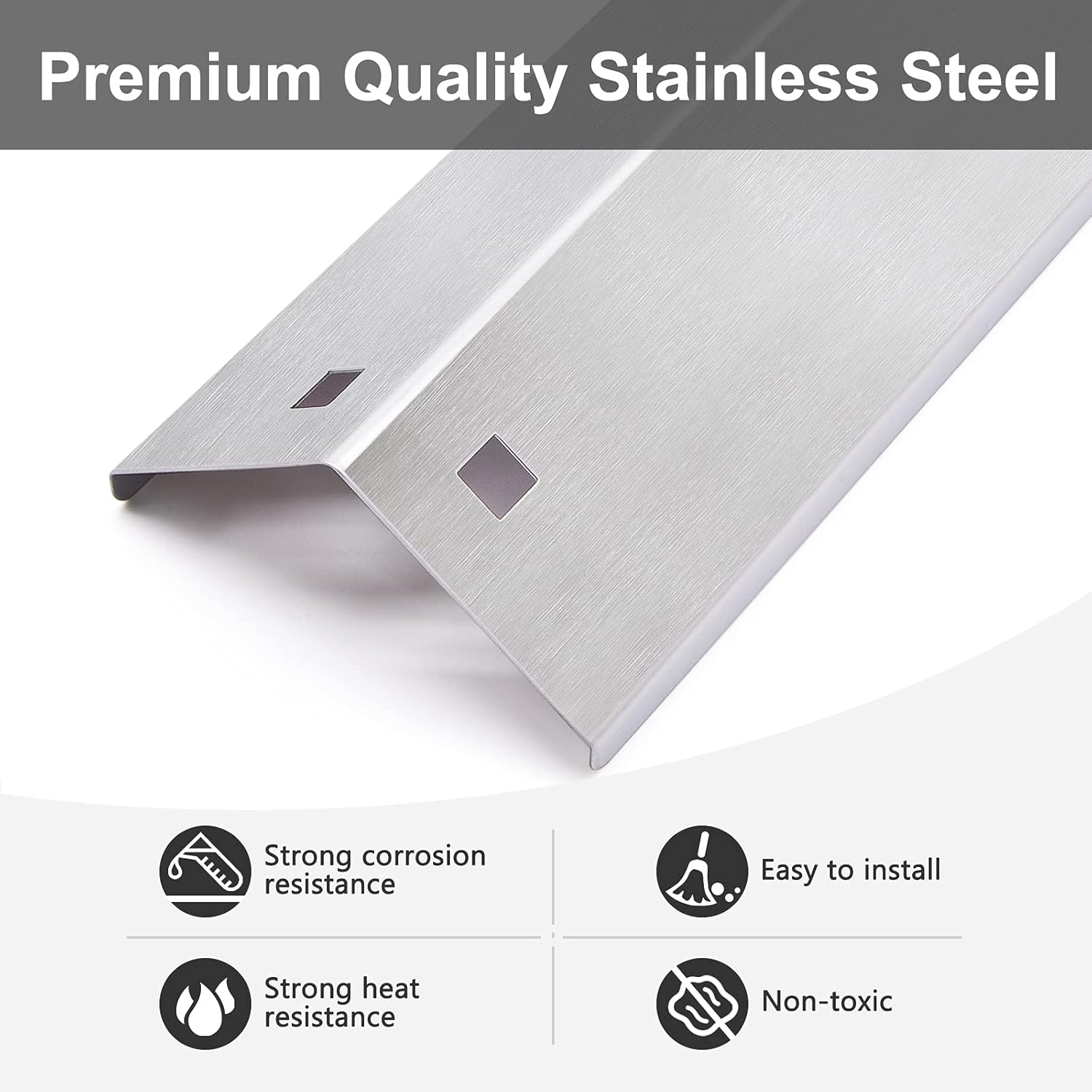 Adviace Grill Parts Kit for Char Griller 5050 5650 3001 5072 3072 3008 5252 3030 300 Replacement Parts, Flame Shields, Burner Pipes, Burner Tube/Flare up Shield Support Kit