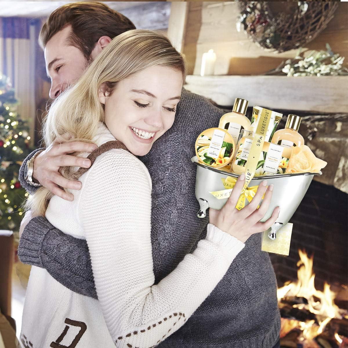 Bath Sets for Women Gift - Spa Luxetique Bath Kit Gift Set, 8 Pcs Vanilla Bubble Bath Set Includes Shower Gel, Body Lotion, Spa Gift Baskets for Women, Christmas Bath and Body Gift Sets for Women image number 1