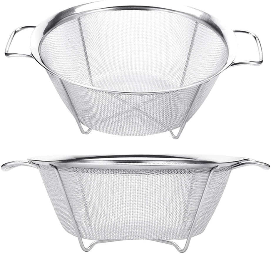 25Cm Stainless Steel Fine Mesh Strainer Bowl Drainer Vegetable Sieve Colander image number 4