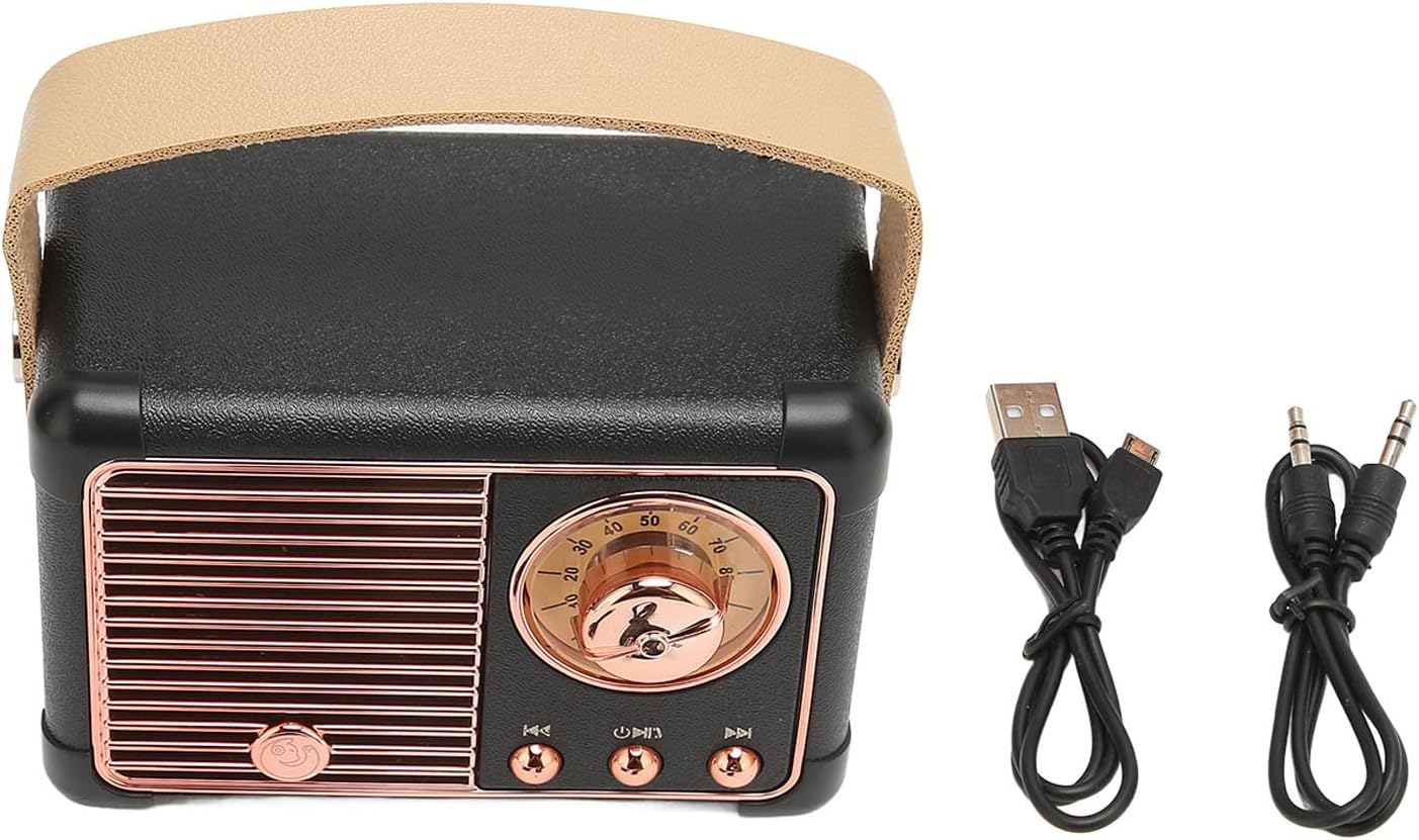 Retro Bluetooth Speaker, Portable Vintage Speaker, Mini Wireless Bluetooth Speaker Suitable for Home Outdoor Yellow