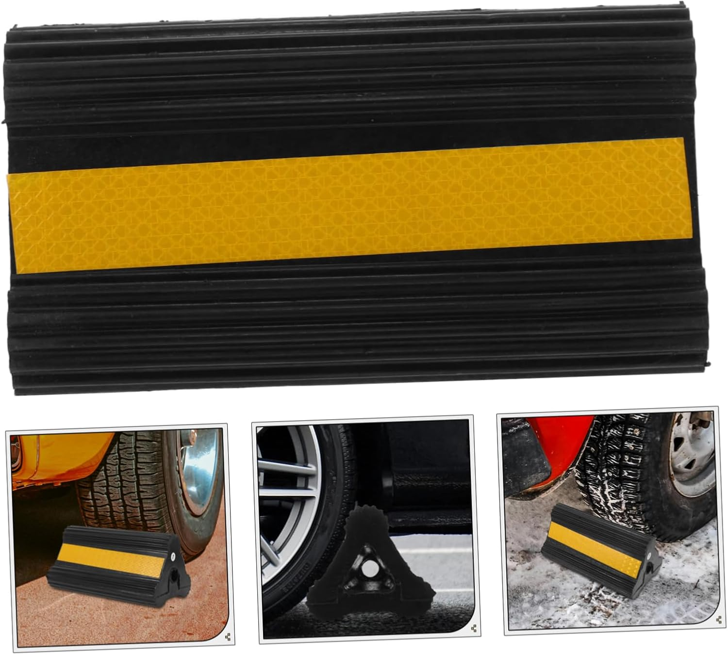 ORFOFE Rubber Wheel Stoppers Handle for Cars Trucks Non-Slip Tire Chocks for Trailer Wheel Chocks