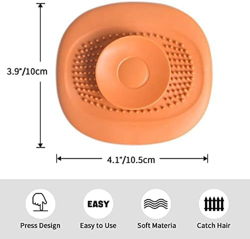 4 Pack Silicone Bath and Sink Strainers,Universal Hair Catcher Shower Drain Cover, Kitchen Sink Plugs Hair Catcher image number 4