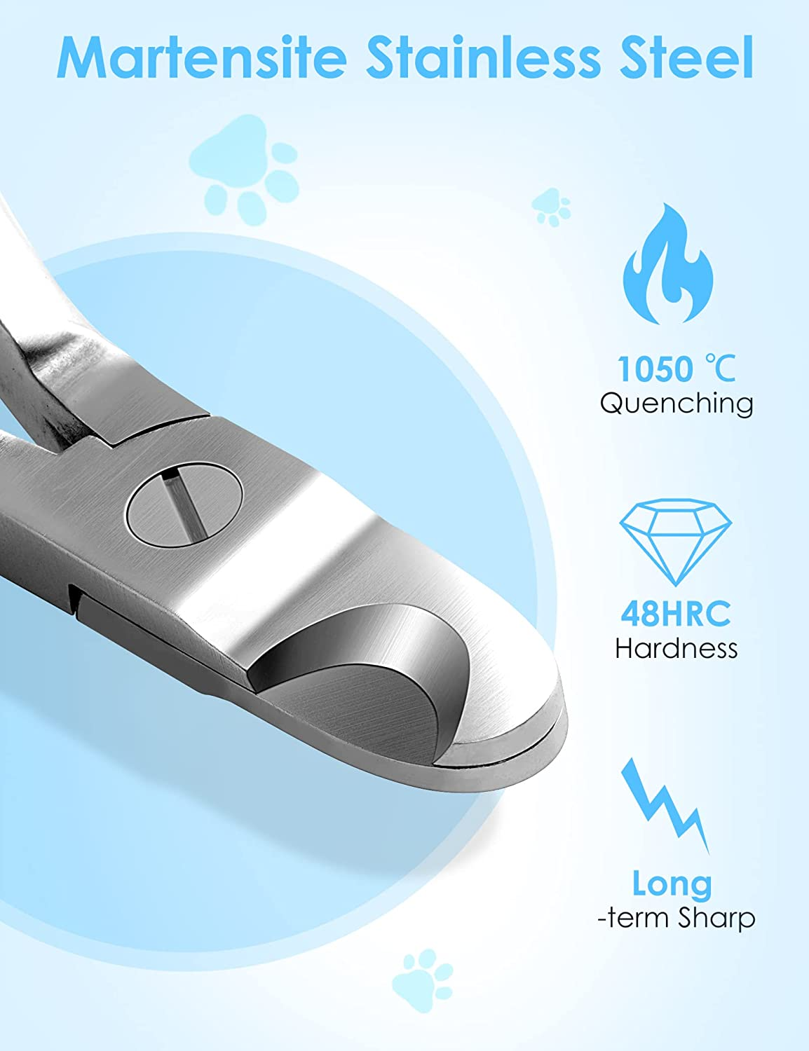 Gobeigo Upgrade Wide Open Dog Nail Clippers for Large Dogs Cut like Butter, Heavy Duty Dog Nail Trimmer Full Metal Razor Sharp Professional for All Dogs Cats with Thick Toenail image number 5