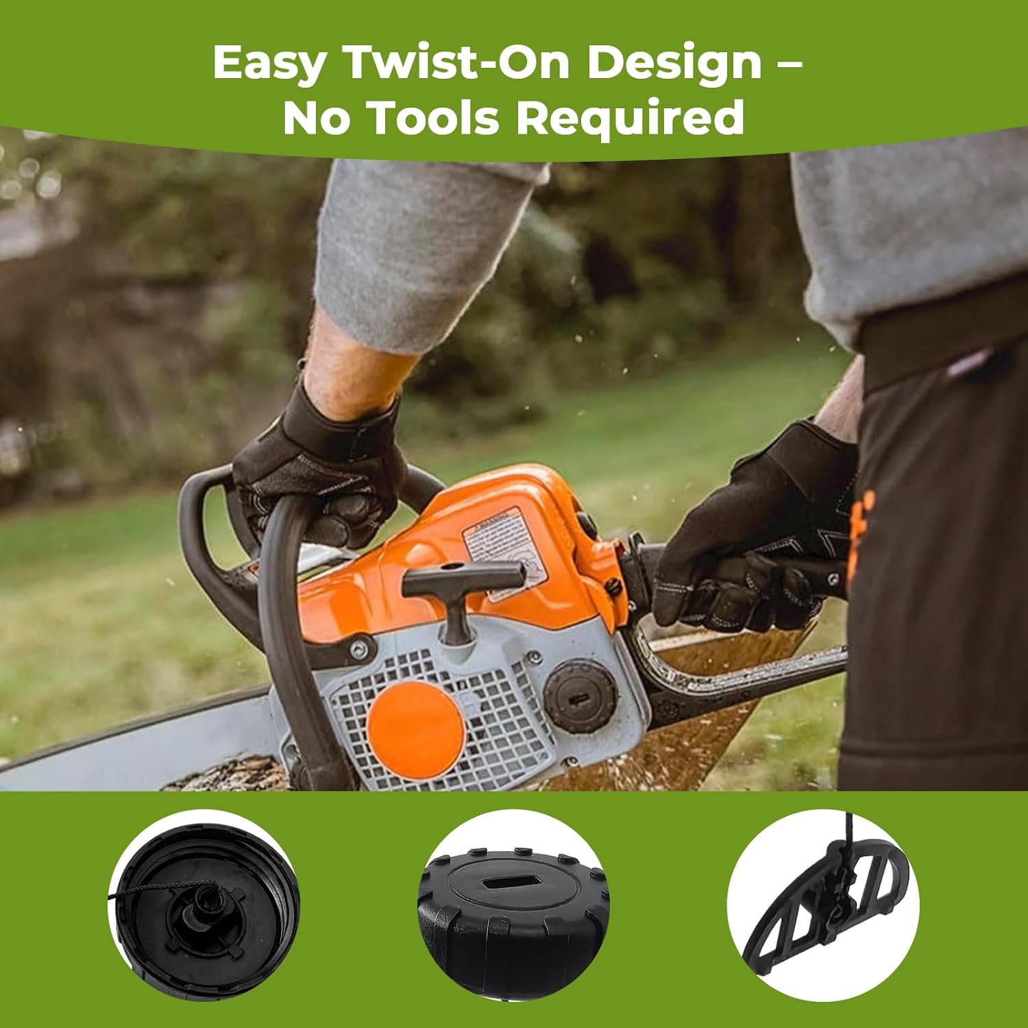 MAEZOE Fuel and Oil Cap Set for Chainsaw 017 018, Leakproof Replacement for MS170 MS180, Easy Install for Garden and DIY Use image number 1