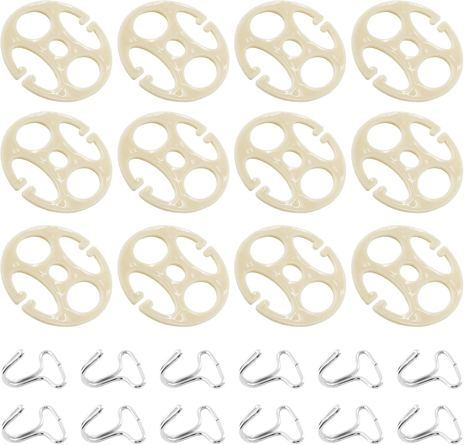 Moicstiy 24Pcs Car Seat Cover Plum Plate Metal Hooks, 12Pcs Plastic Car Seat Covers Chucks and 12Pcs Metal Hooks Set Locking Clip Plastic Card Fixed Fastener Buckle Replacement for Car Seat (Black)