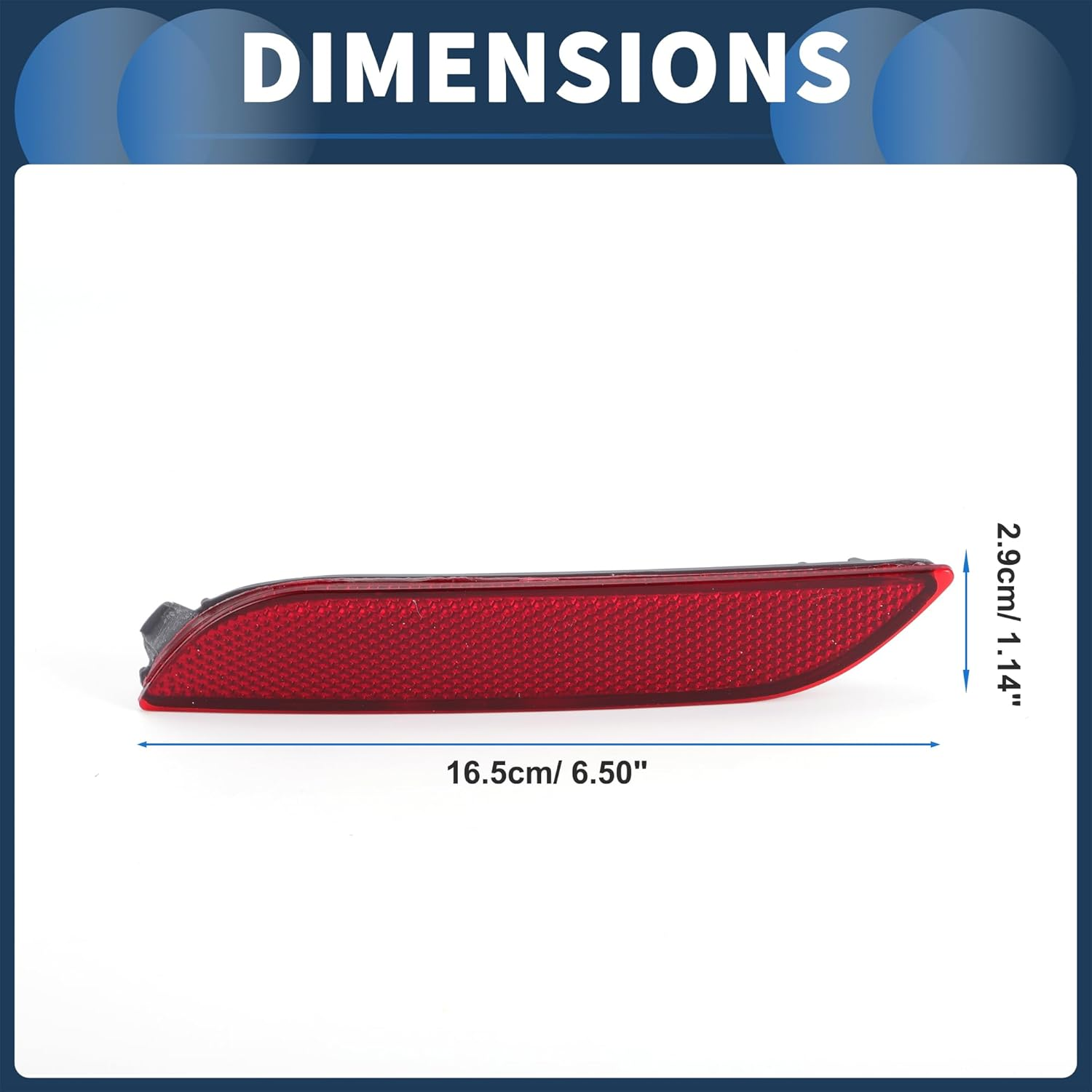 Bumper Reflector Rear Left 6.50"X1.14" Bumper Reflector Side Marker No.8192006060 for Toyota Camry 2019-2024 Plastic Red Durable image number 2
