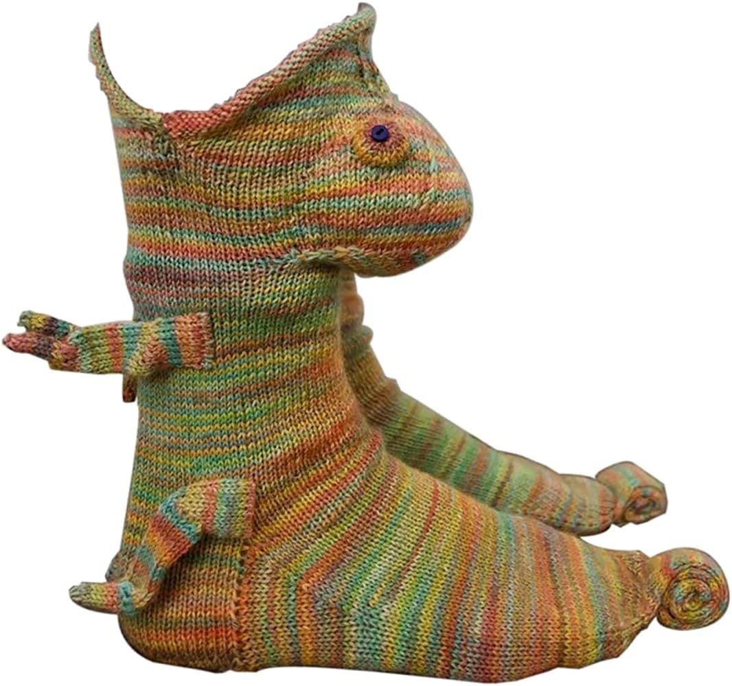 Knit Animal Sock Funny Socks Crocodile Socks Winter Warm Thick Alligator Knitted Socks Unisex Men Women image number 6