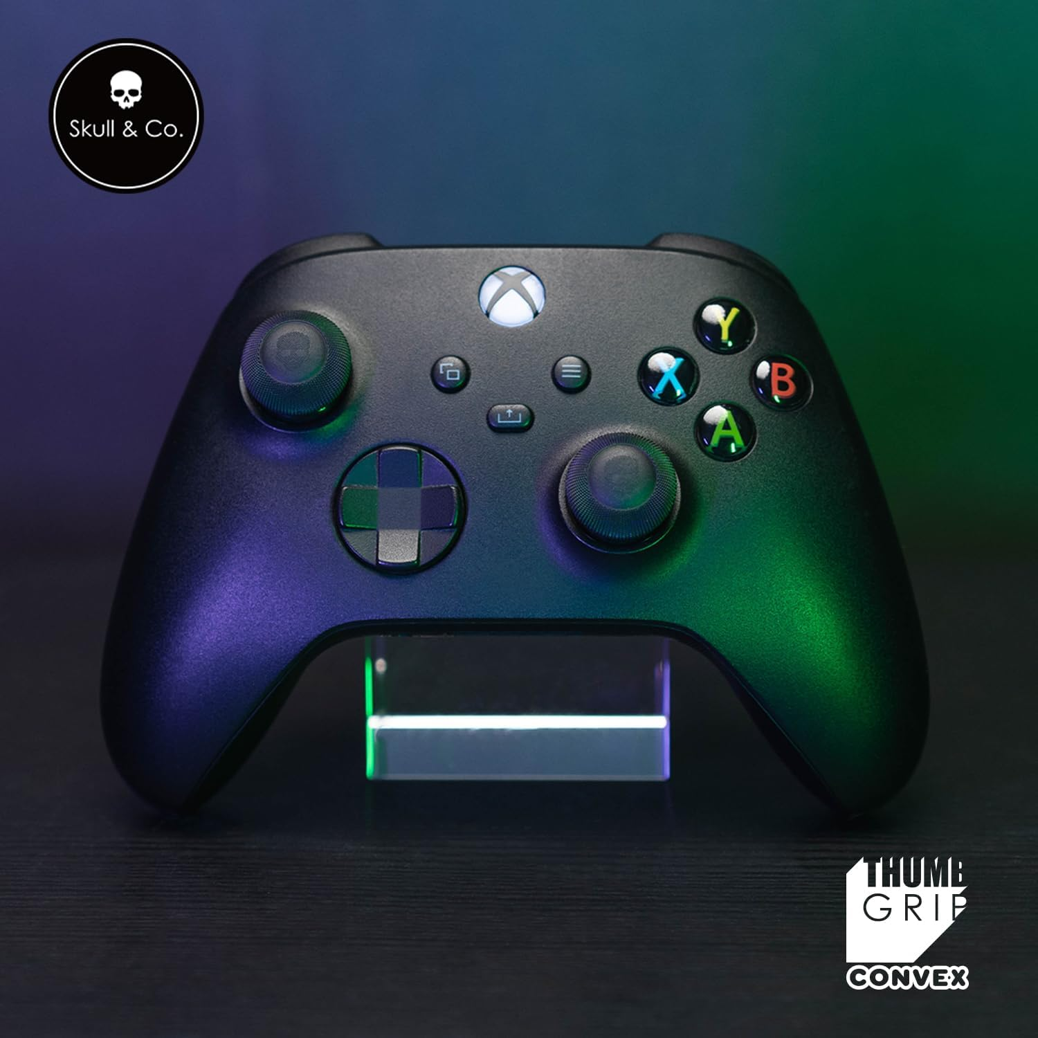 Skull & Co. Convex Thumb Grip Caps Joystick Cap Analogue Stick Cover Thumbstick Grip Cover for Xbox (XSX/XB1) Controller - Black, 2 Pairs (4 Pieces) image number 1