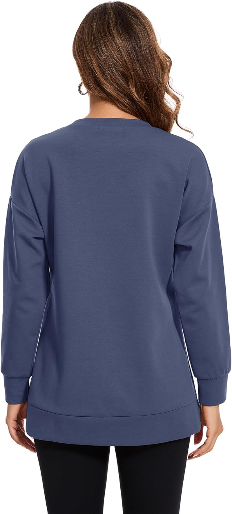 Smallshow Women'S Nursing Tops Sweatshirt Long Sleeve Side Split Breastfeeding Shirt image number 2