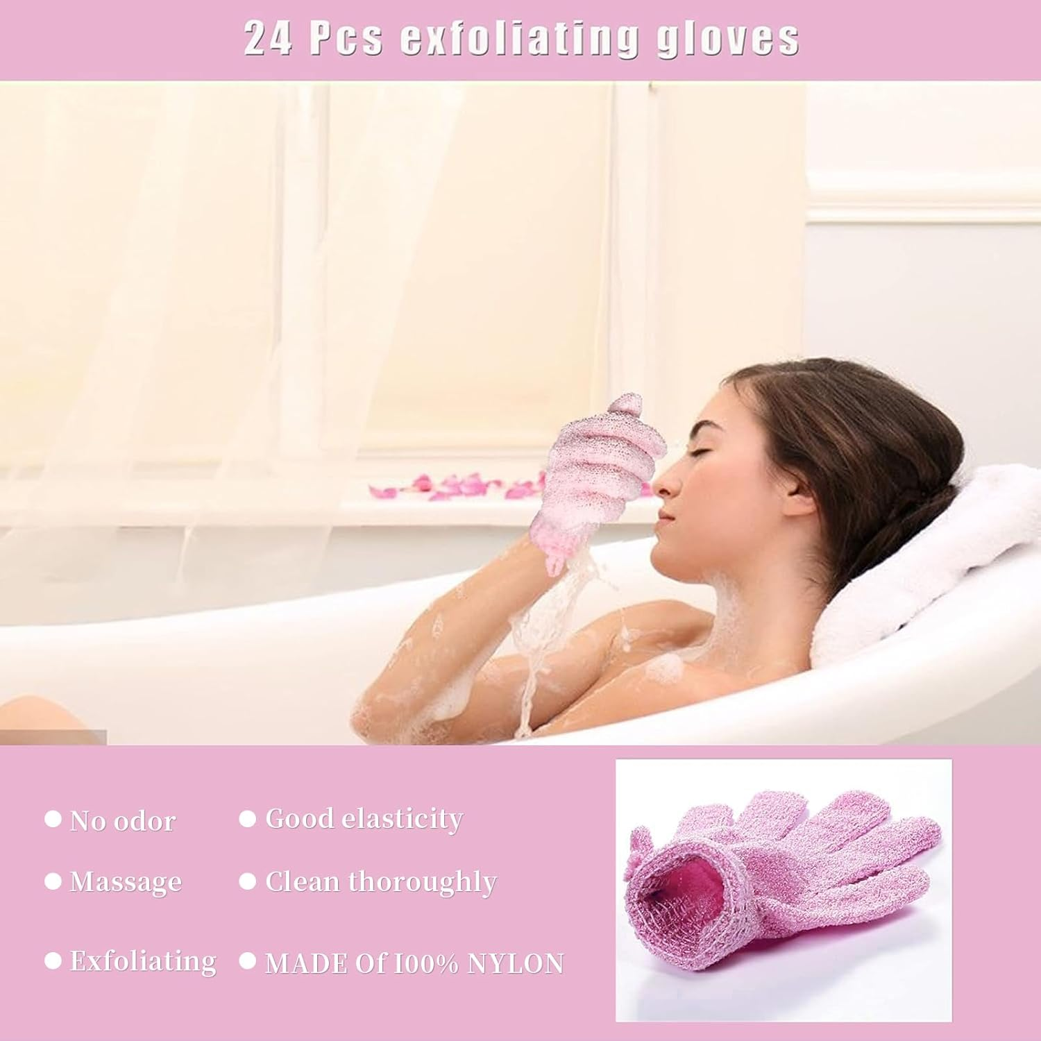 Exfoliating Gloves &ndash; Double-Sided Shower Gloves for Deep Cleansing & Dead Skin Removal &ndash; Spa & Massage Exfoliator, Body Scrubber for Smooth Skin &ndash; Beauty & Bathing Accessories（10Pack） image number 1