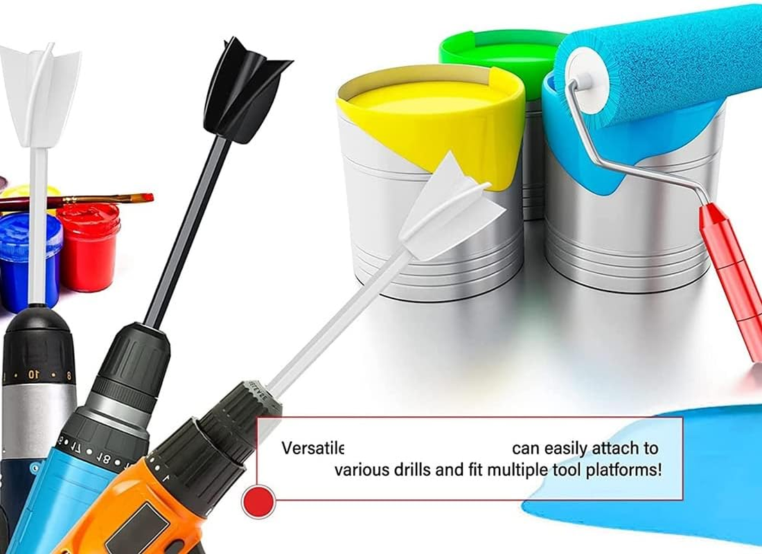 Mifrsnu 8 Pcs Epoxy Mixer Attachment for Drill, Reusable Paint and Resin Mixer Paddle to Mix Epoxy Resin, Paint, Ceramic Glaze