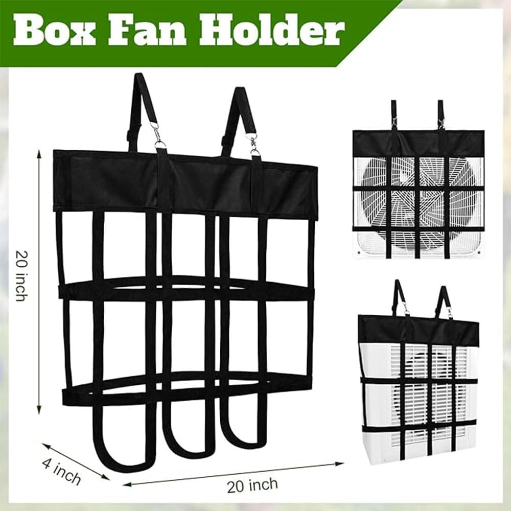 Horse Stall Fan Holder Bag, 50.8 X 50.8 Cm Box Fan Mount, Black image number 1