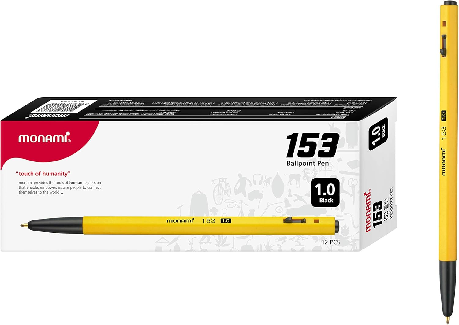Monami New Releases 153 Ballpoint Pen 1.0 Mm Dozen Box Black Ink