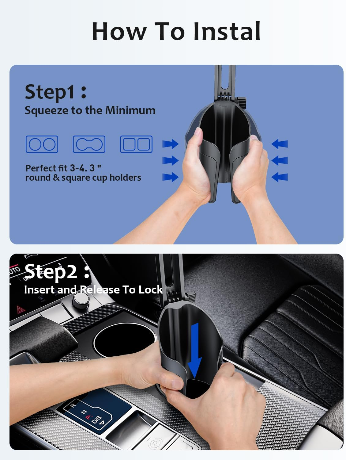 Car Cup Holder Phone Mount: [Bottle Friendly] Car Cell Phones Cup Stand Expander with Height Adjustable Arm Fit for Truck | SUV | Automobile Compatible with Iphone & Samsung & Android Smartphones image number 2