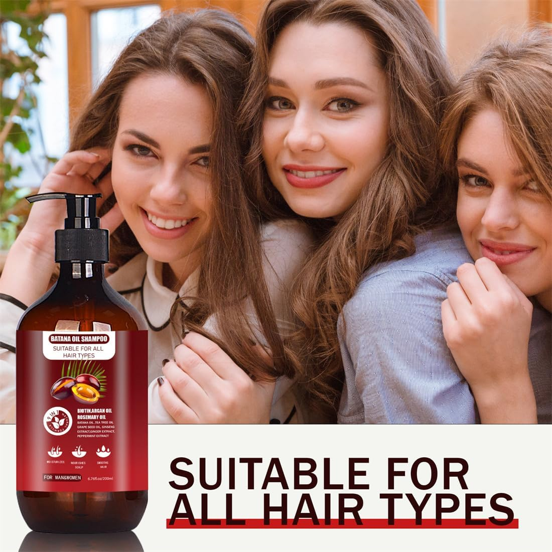 Ba-Tana Oil Hair Growth Shampoo, Natural Hair Loss Shampoo for Thinning Hair for Women and Men, Thickening Hair Treatment & Regrowth, Daily Hair Care at Home image number 4