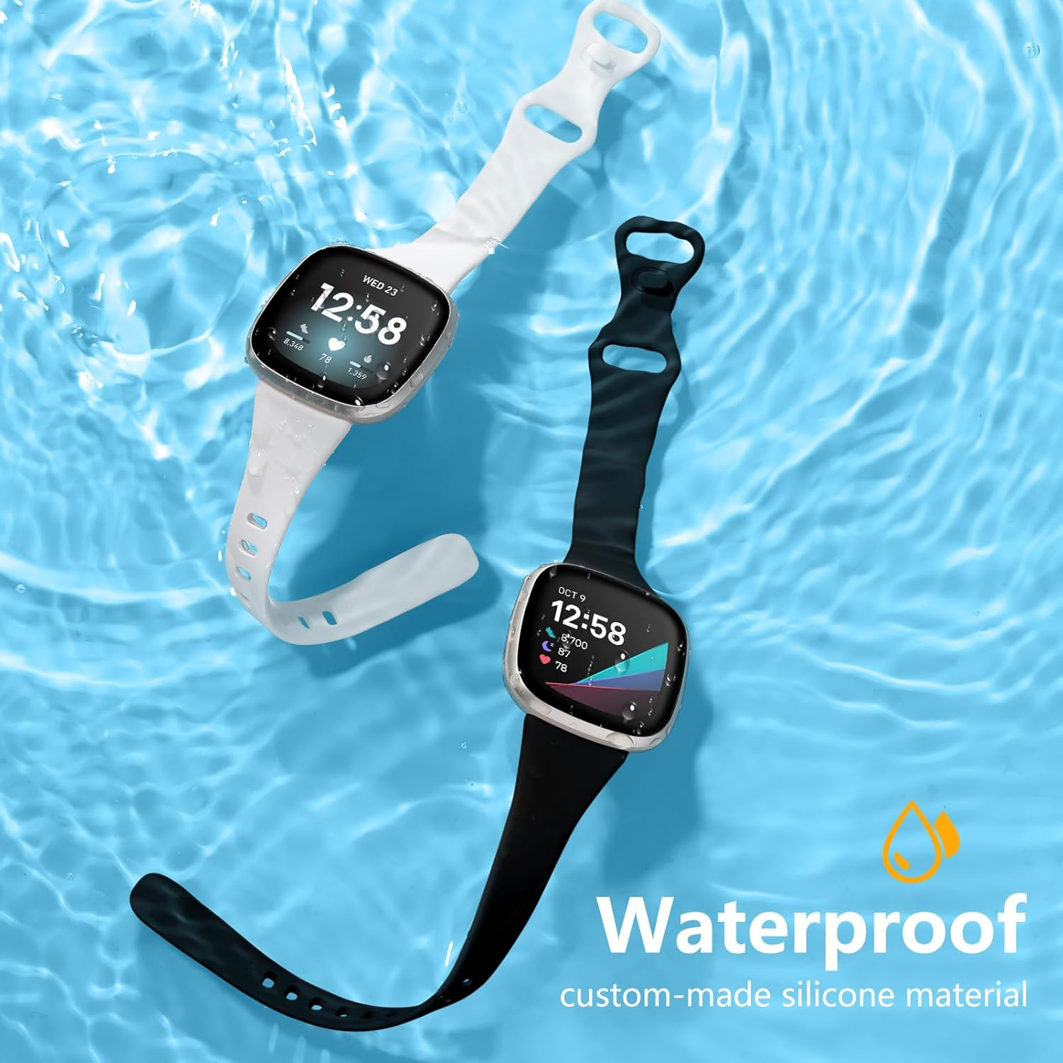 Getino Slim Band Compatible with Fitbit Sense 2/ Sense Bands/Versa 4/ Versa 3 Bands Women Men, Silicone Sport Accessories Thin Band for Fitbit Sense/Sense 2/ Versa 4/ Versa 3 image number 1