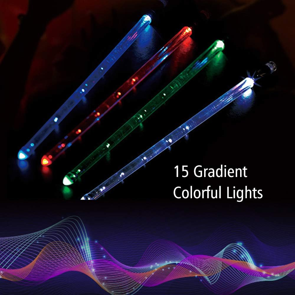 Drumstick, LED Light up Drumsticks Jazz Drum Sticks 15 Gradient Colorful Lights USB Charging with On/Off Switch Drumstick Drum Set Accessories image number 3