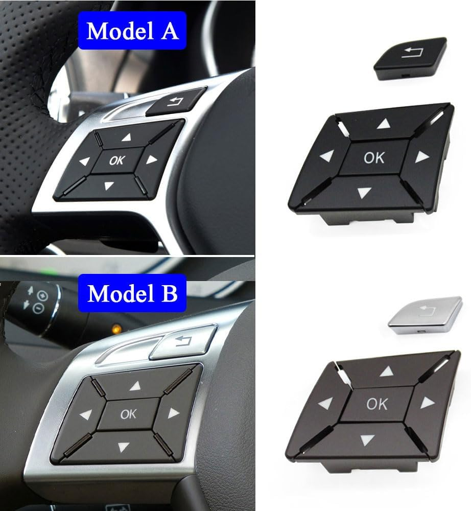 Goodithy Steering Wheel Buttons, Interior Black Steering Wheel Control Button Key Replacement for Mercedes Benz a B C E GLA GLK Class W204 X204 W212 W218 W156 W176 W117 W172 W246 (Model a Black) image number 1