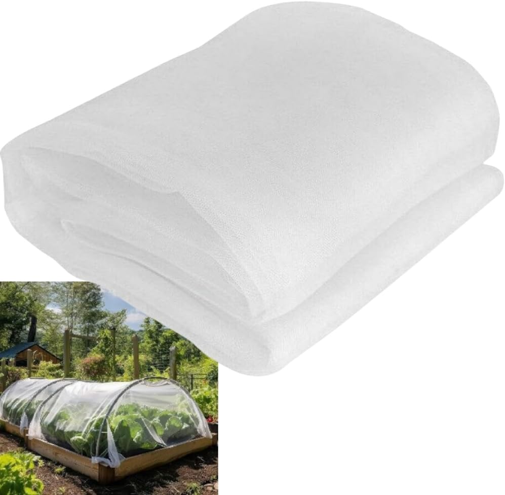 Greenhouse Barrier Mesh,2.4 X 6 M Mosquito Insect Bird Plant Net,Floating Row Covers Ultra Fine Garden Netting,High-Density Cuttable,Crop Screen Barrier Net Covers,For Indoors and Outdoors(White) image number 3