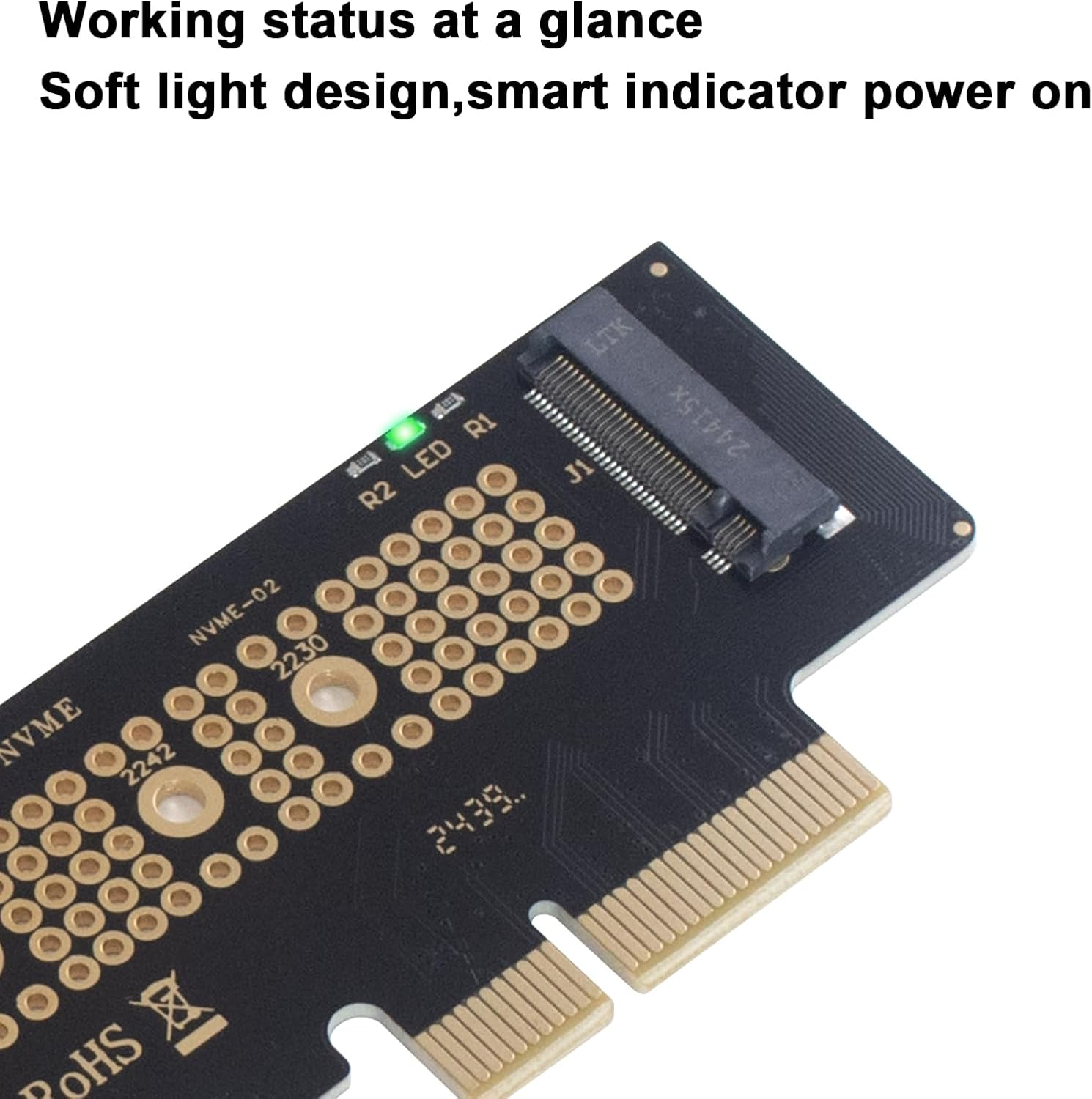 Duttek M.2 to PCIE Adapter 4.0,3.0,2.0, 1.0, NVME Pcie Adapter X4 for 2230/2242/2260/2280 M.2 Nvme Solid State Drives, PCIE X4 M.2 NVME Protocol Expansion Card