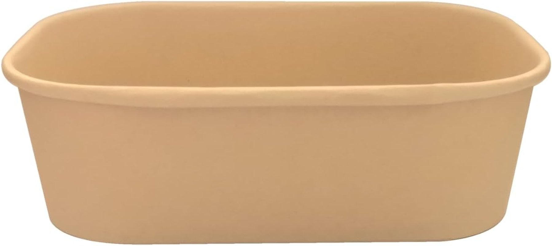 50 Sets, Kraft Disposable Salad Bowls W/Lids 500Ml (45Mm X 175Mm X120Mm), 17Oz Rectangular Kraft Paper Bowls, Oil-Proof Meal Prep Food Container for Restaurant, for Hot and Cold Take Out, Eco-Friendly