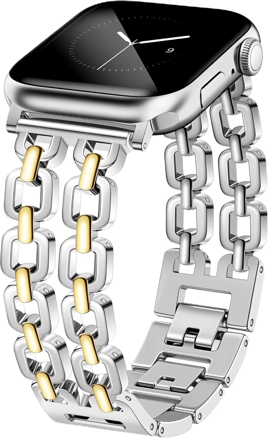 Gold- Und Silber-Armb&auml;nder F&uuml;r Damen, Kompatibel Mit Apple Watch 38/40/41/42/44/46/49Mm. Verstellbares Metallarmband, Schickes, H&uuml;bsches Kettenarmband F&uuml;r Die Iwatch Series 11/10/9/8/7/6/5/4/SE/3/2/1