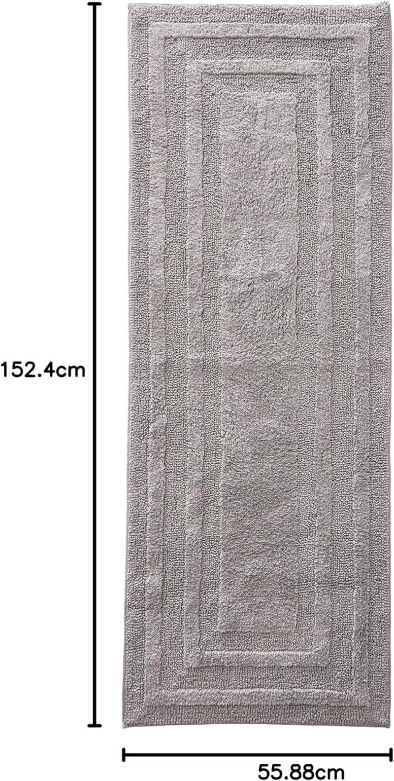 Eddie Bauer Home Logan Cotton | Bath Runner-100, Ultra-Soft Rug, Tufted Fabric for Durability and Easy Care, 60 X 22, Chrome Grey