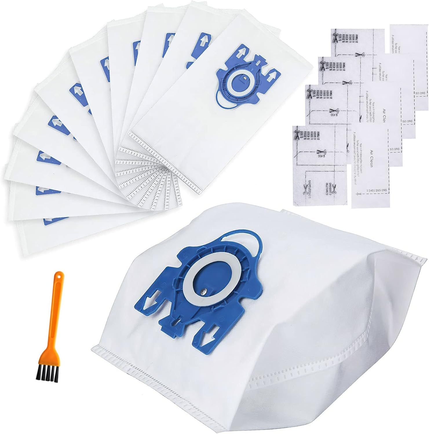 3D Airclean Bags Replacement for Miele GN Vacuum Cleaner Bags Compatible with Miele Classic C1 Complete C1 Complete C2 Complete C3 S227 S240 S270 S400 S2 S5 S8 Series with Motor Protection Filters, Airclean Filters image number 4