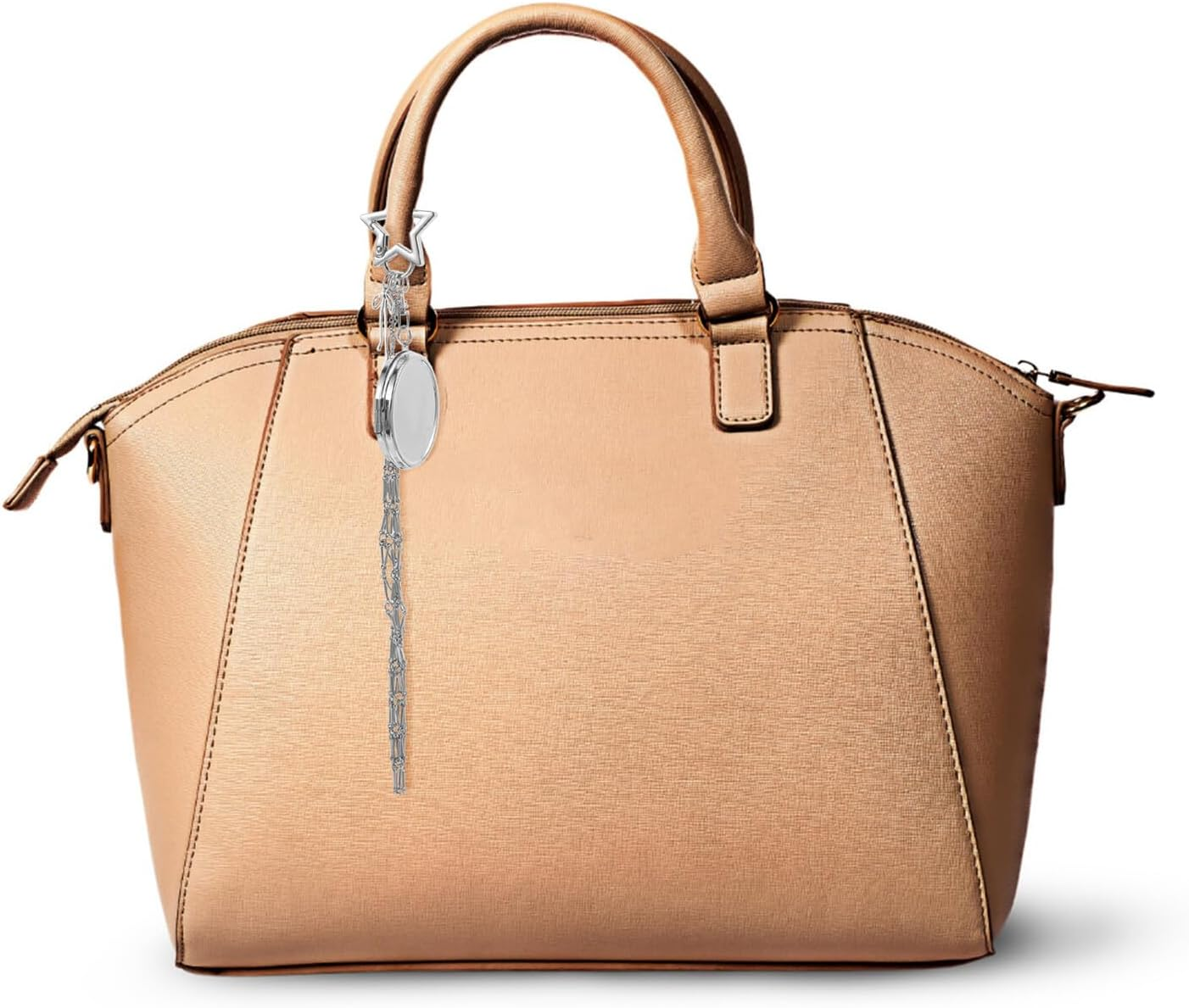 HONMEET Stainless Steel Lipstick Holder Keychain with Breathable Mesh Pendant and Compact Mirror Lip Balm Organizer for Women Handbags Backpacks and Wallets Easy Access Makeup Accessory image number 1