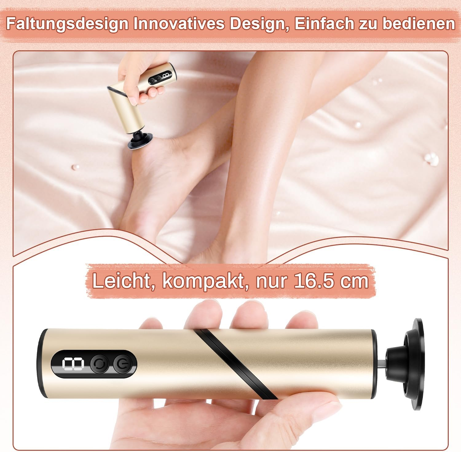 Electric Callus Remover, Electric Callus Remover, Foldable 2 in 1 with 80 & 120 Sandpaper, 9 Speeds Callus Removal, Foot Electric for Callus Removal, Cracked Heels image number 6