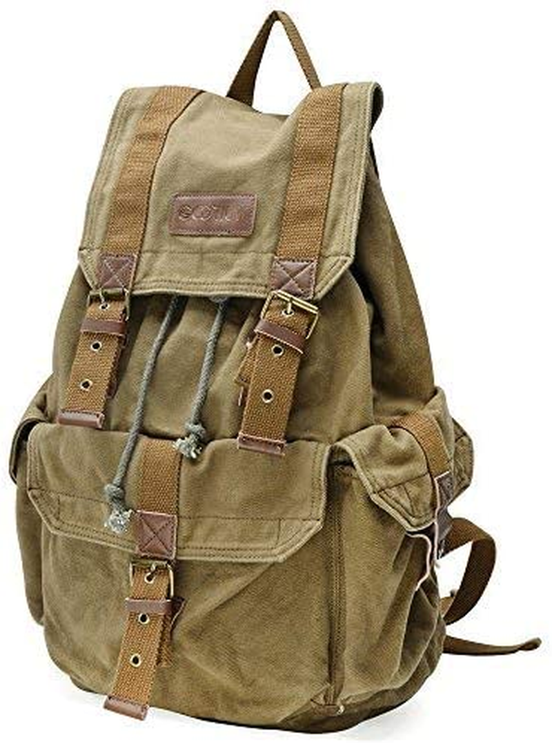 Gootium Canvas Backpack - Vintage Outdoor Rucksack Travel Day Pack image number 5