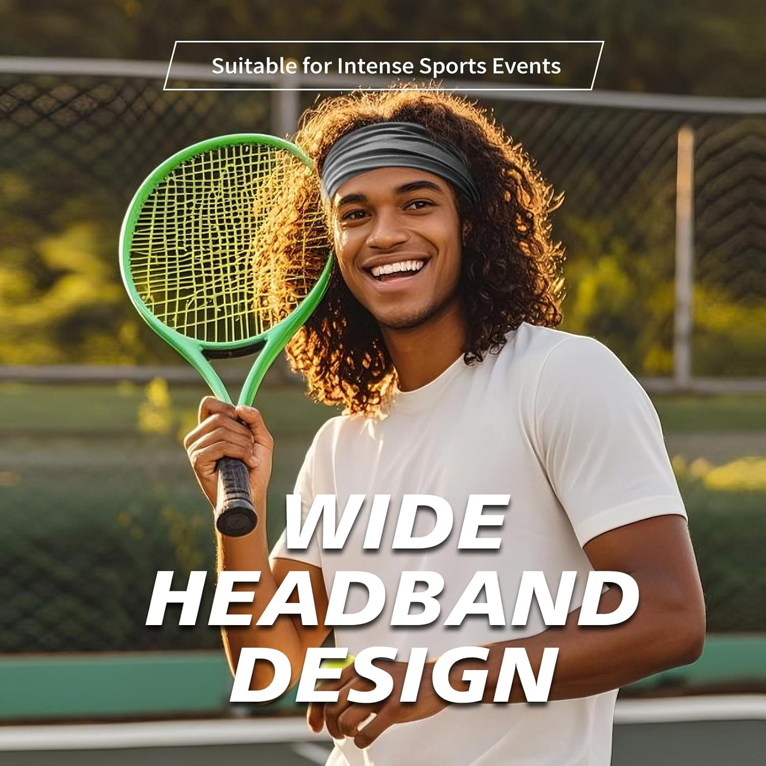 Sweat Hair Bands for Men Non Slip,Men'S Sports Headbands,8 Pieces image number 3