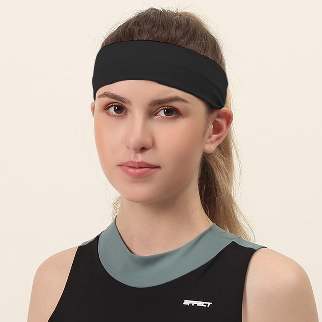 PHCOZY Women'S Thin Summer Headband Sports Headbands Sweat Hair Bands Soft Elastic Headband for Women Yoga Workout Fitness Headbands Pack of 10