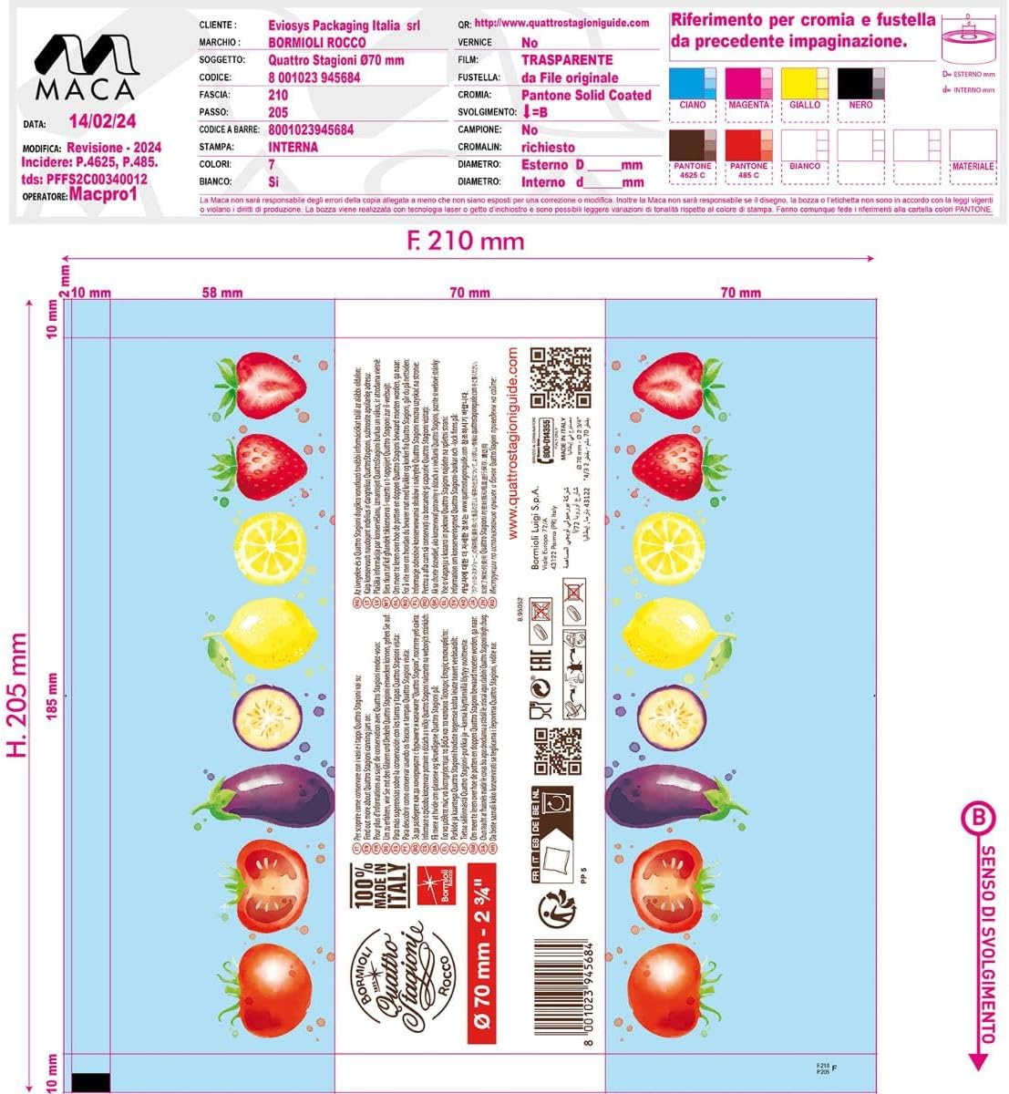 Bormioli Rocco 8.95052 Quattro Stagioni Lid, 70 Mm (Pack of 2)