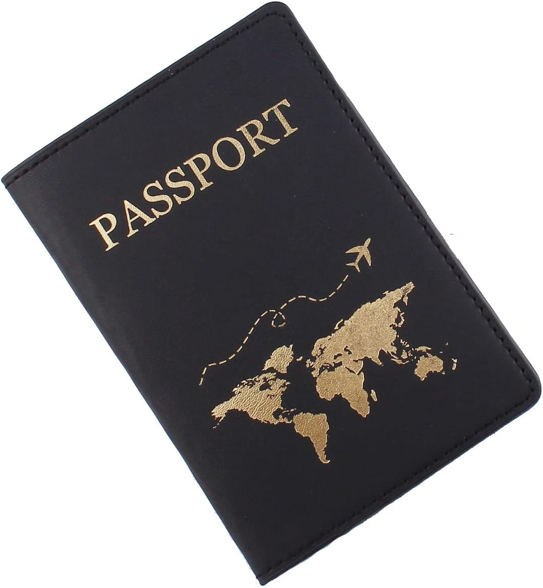 Passport Holder Cover, PU Leather Passport Cover Case Organiser with Wallet for Credit Card, Money, Business Cards, Passport, Boarding Passes for Women Men, Purple, 14X10X1Cm, Classic