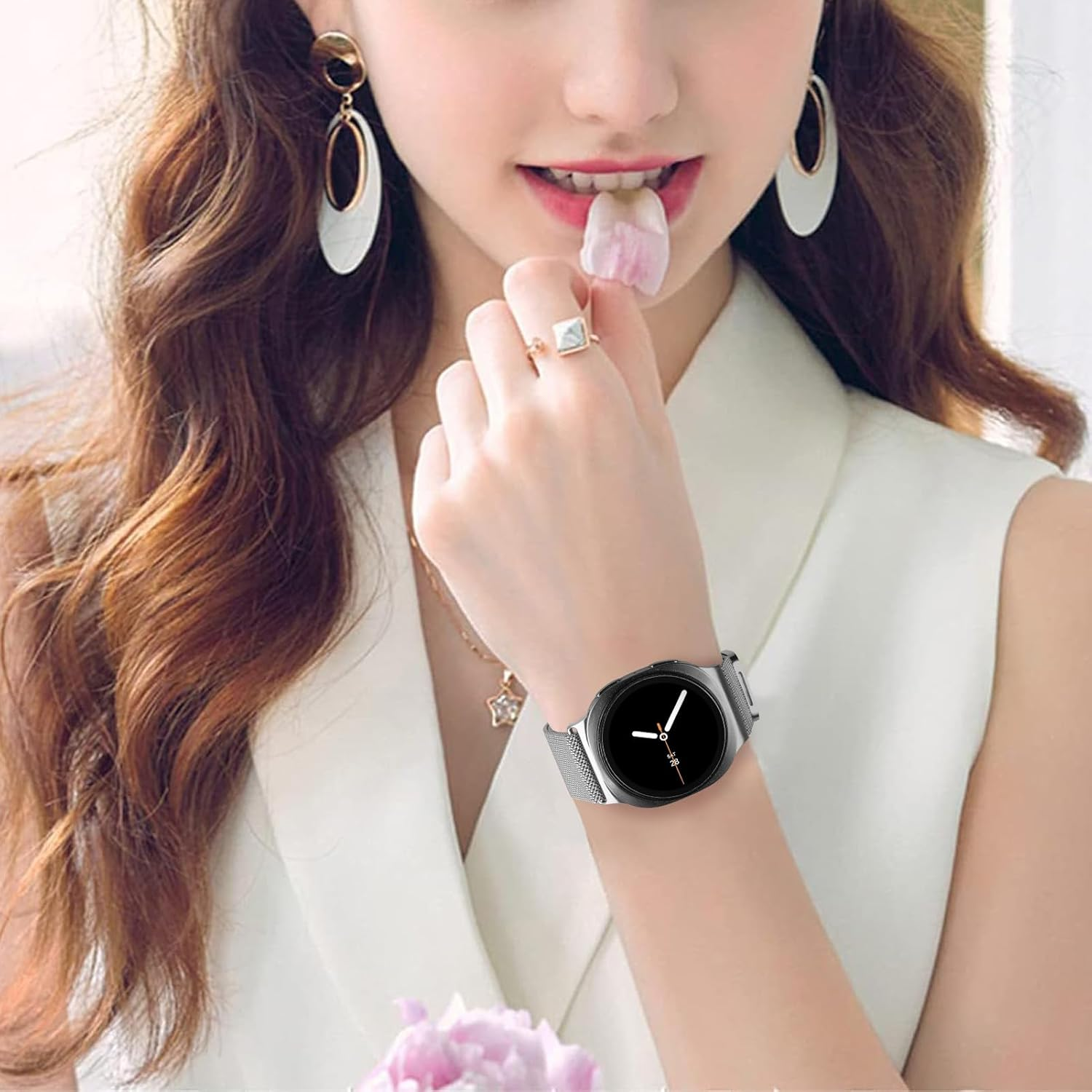 Milanese Loop Metal Band for Samsung Galaxy Watch 8 Band 40Mm 44Mm/8 Classic 46Mm Women Men,Mesh Magnetic Stainless Steel Strap for Samsung Galaxy Watch 8 Bands 44 Mm 40 Mm/8 Classic 46 Mm Wristband image number 4