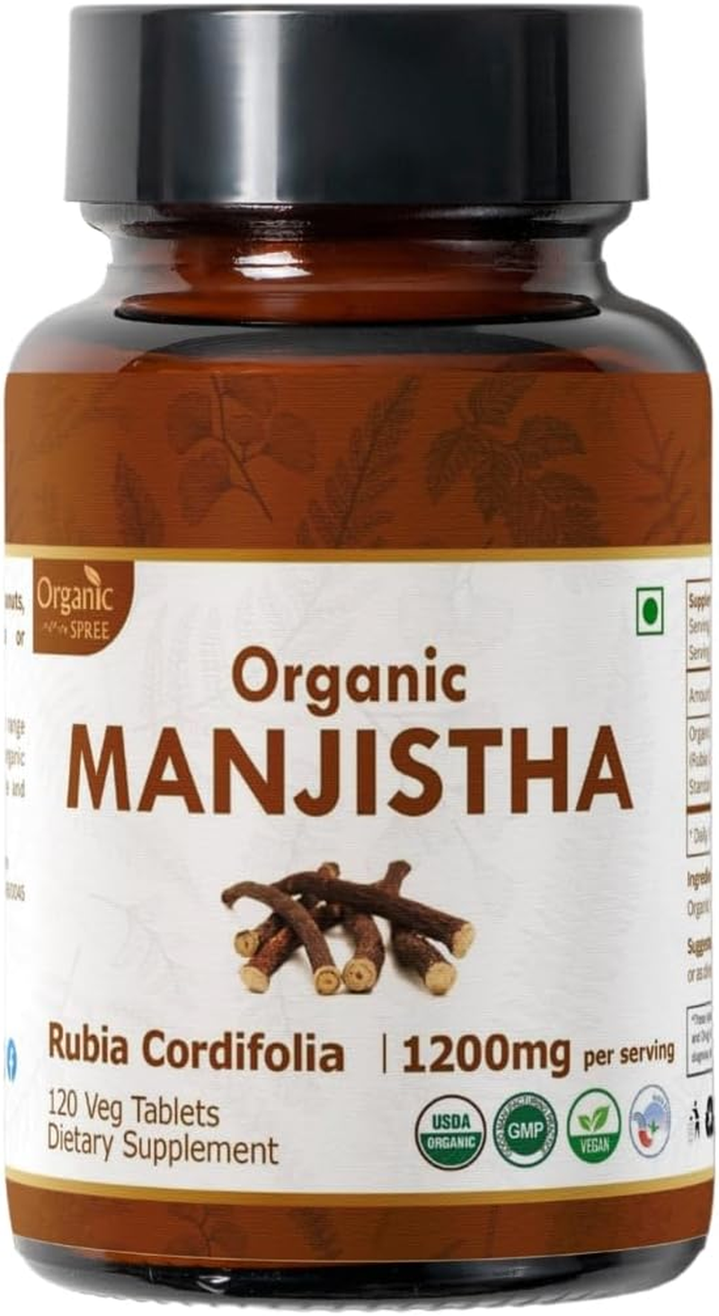 Manjistha 120 Tablets | Rubia Cordifolia (Manjistha) | USDA Organic Certified | Organic and Natural 120Tab image number 6