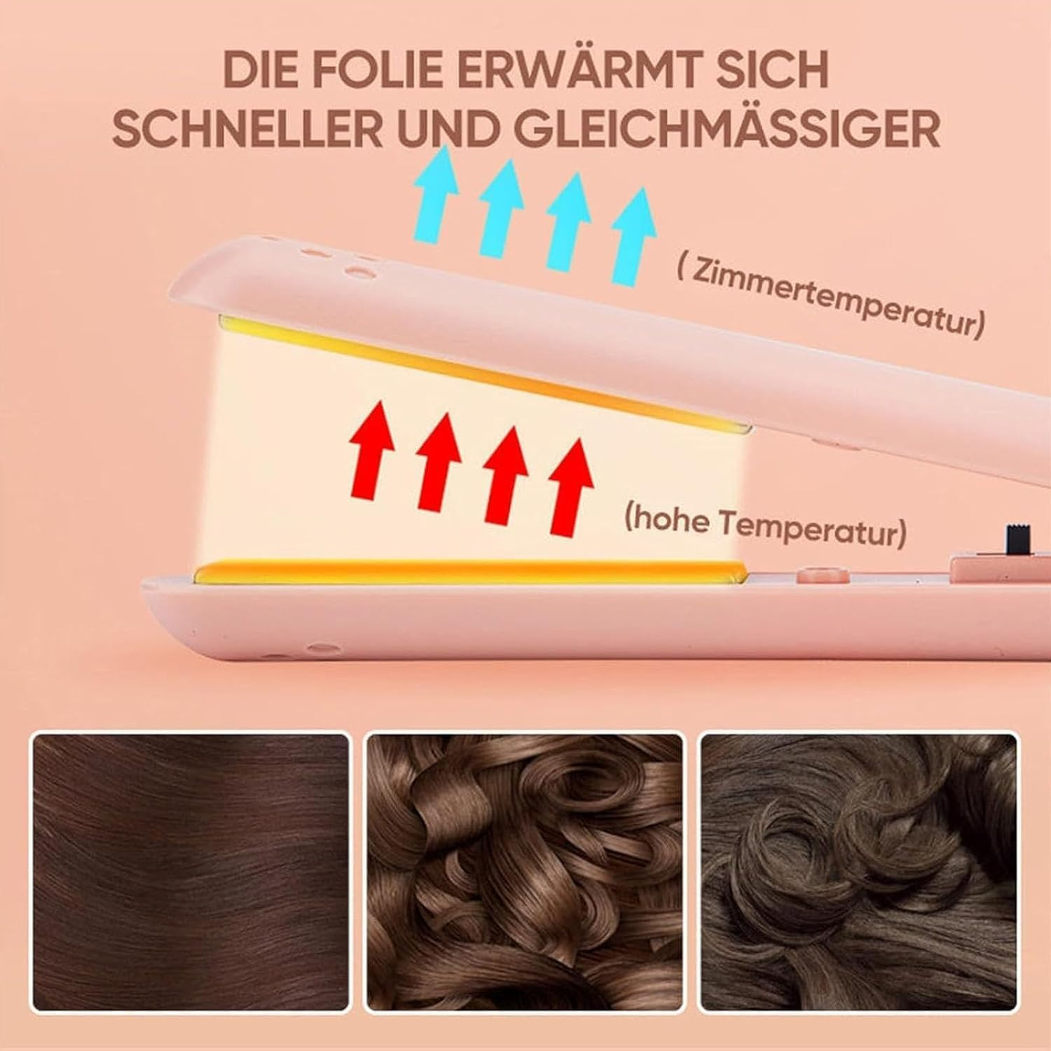 Portrait Mini Dual-Purpose Curling Iron - 1/2 Inch Ceramic Hair Curler, Travel Curling Wand (D) image number 4