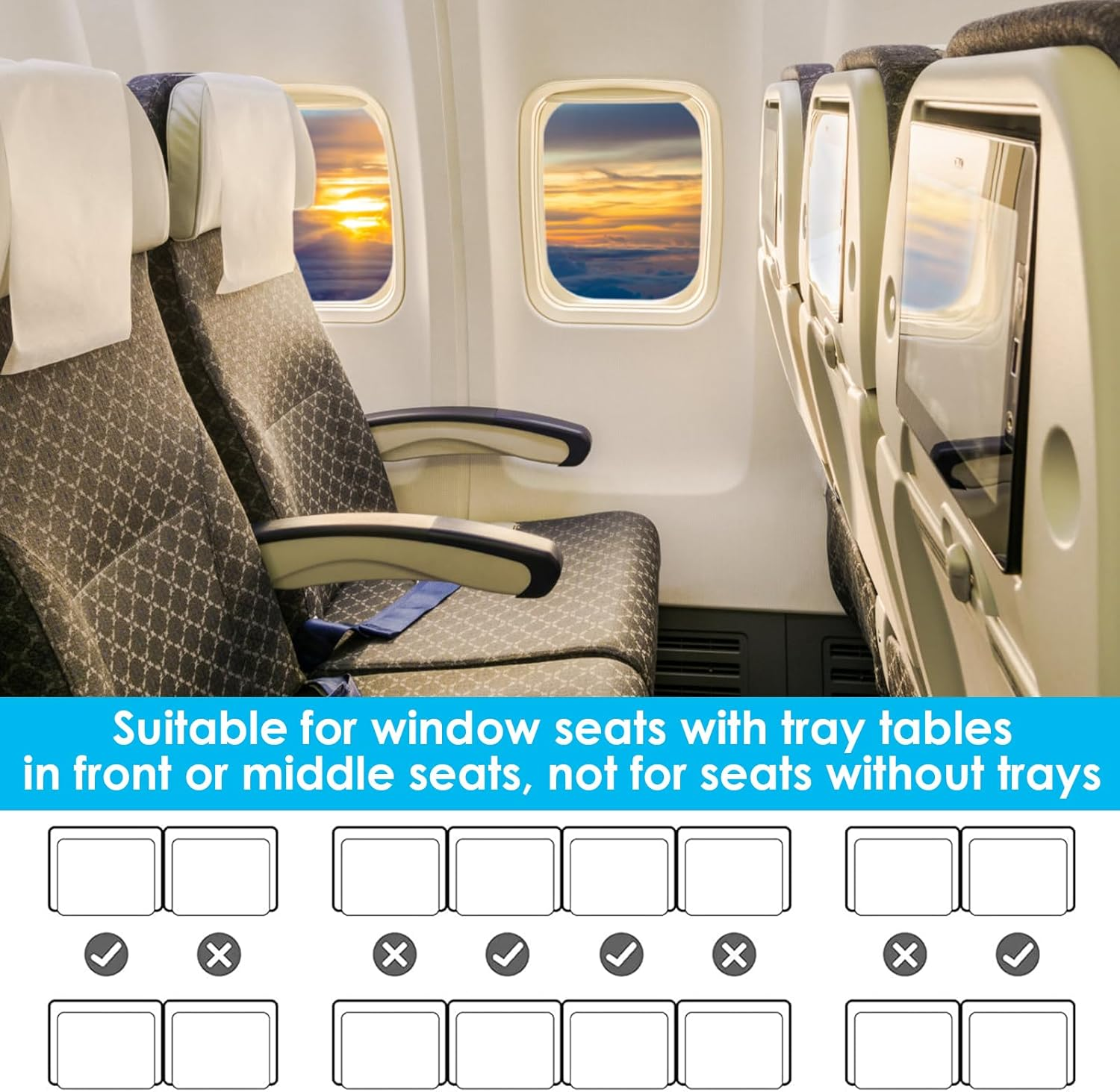 Toddler Travel Airplane Bed, Kids Airplane Seat Extender Travel Bed, Toddler Airplane Seat Extender, Baby Portable Plane Bed Foot Rest for Flights (A) - B image number 3