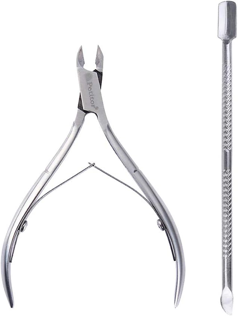 Nail Care Tools Cuticle Care Cuticle Nipper Metal Pusher Set Petitor Cuticle Nipper Set Nippers Pushers Set of 2 image number 3