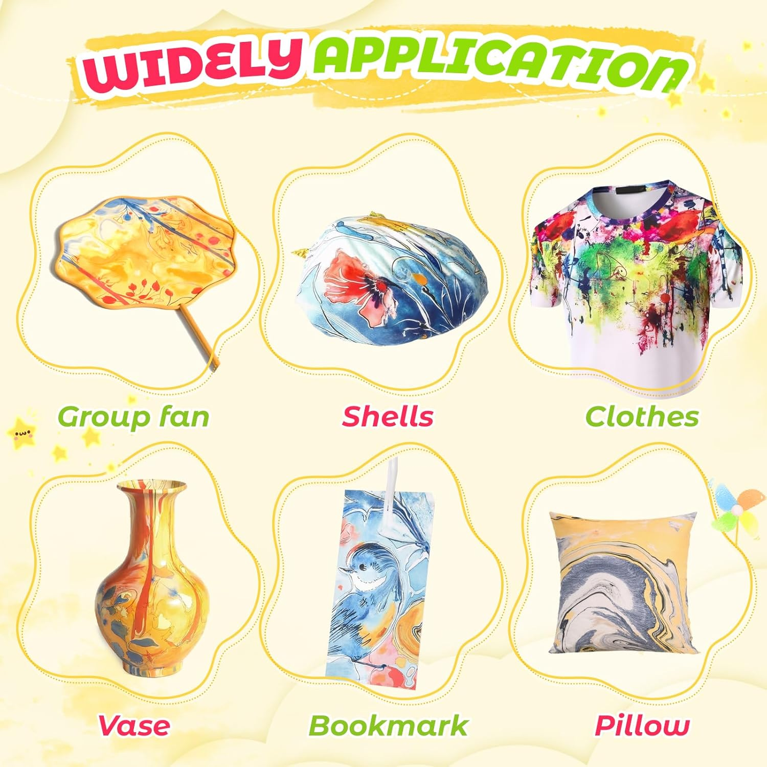 Wukon Water Marbling Paint Kit - Arts and Crafts for Kids, Water Marbling Paint Birthday Gifts Ideas for Girls & Boys Ages 8-13 5-7 3-6, Marbling Ink Art Supplies Crafts Toys Kits for 3+Years Old image number 1