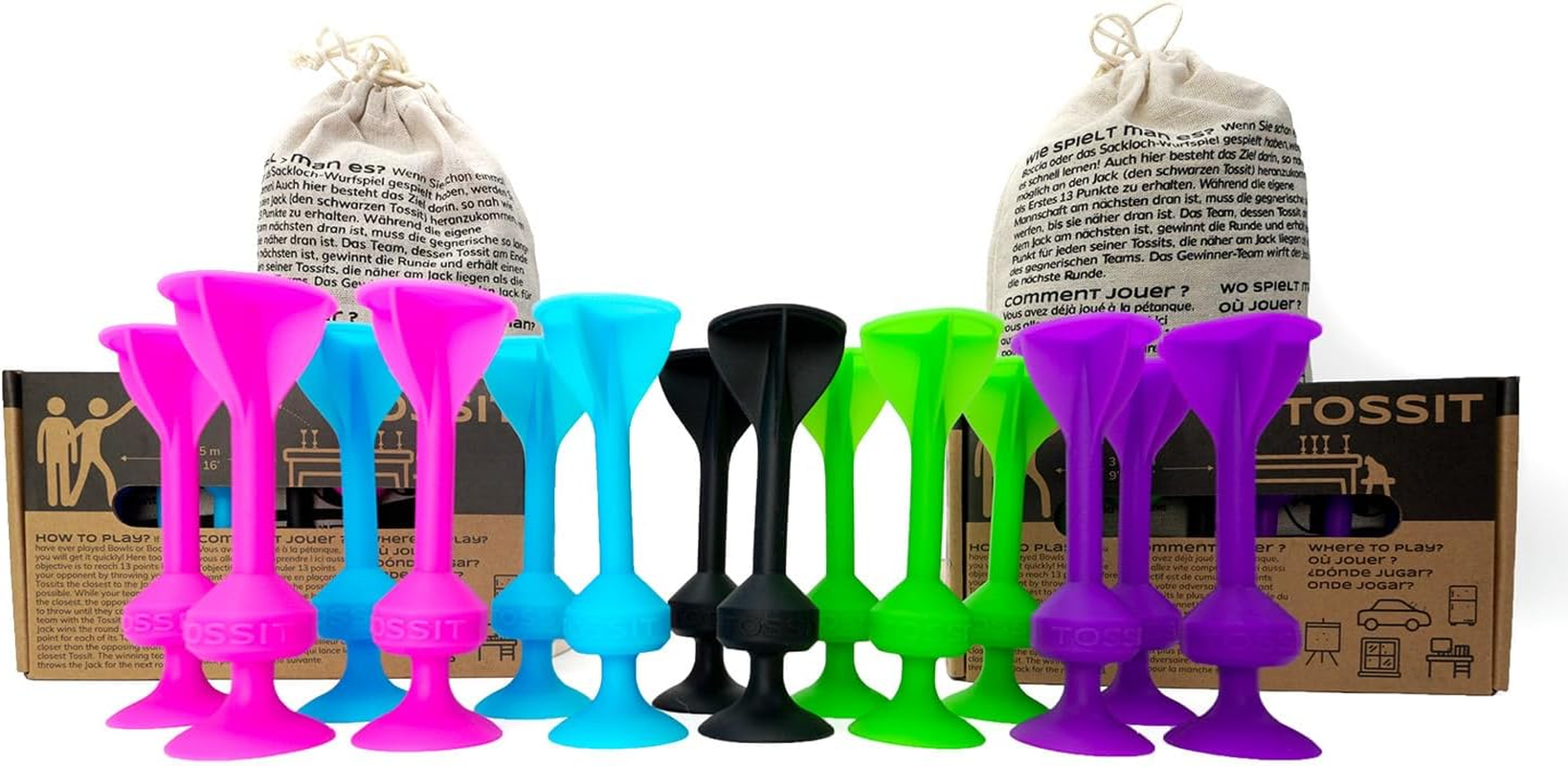 TOSSIT Game Set - Indoor, Outdoor Suction Cup Throwing Party Game - Family Friendly - Portable Fun That Sucks!