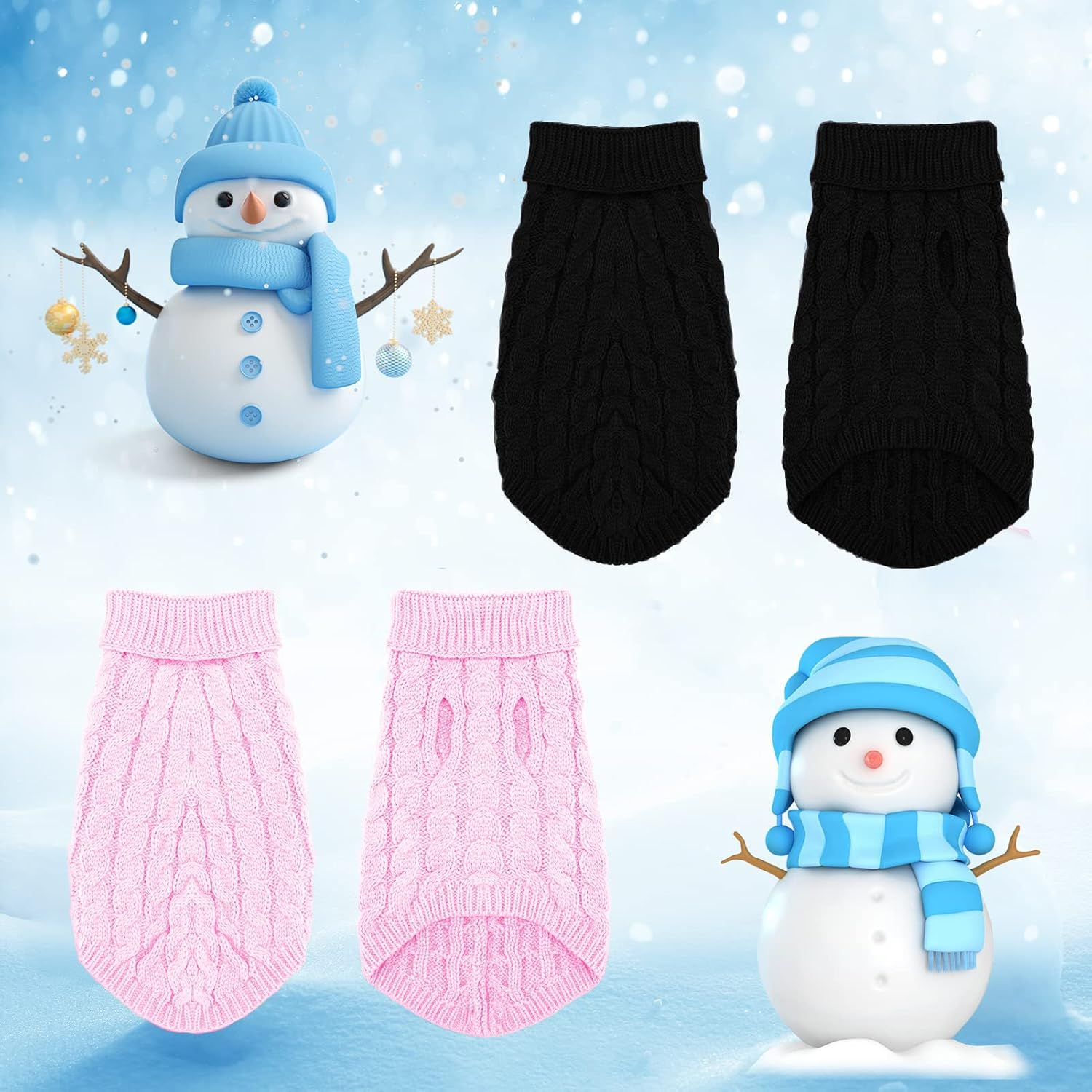 Dog Sweaters for Medium Small Dogs, Cat Sweater Dog Clothing Dog Jumper Puppy Turtleneck Knitted Dog Outfit Pet Twist Striped Vest Cute Warm Winter Clothes for Chihuahua, Dachshund (Pink, Medium) image number 4