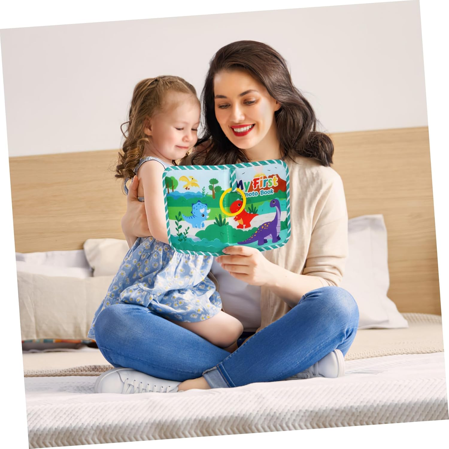 Dinosaur Baby Photo Album Soft Cloth Keepsake Book Toddler Memory Picture Album for Newborn Anniversary Baby Girl or Boy Photo Book Family image number 3